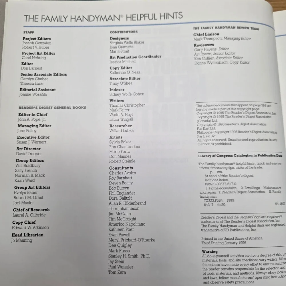Reader's Digest Family Handyman Helpful Hints Home Improvement How To‎